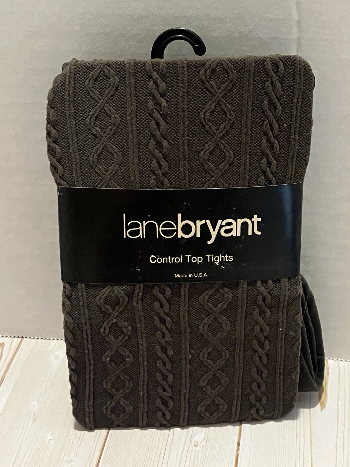 New Lane Bryant Control Top Tights cable knit taupe size C/D