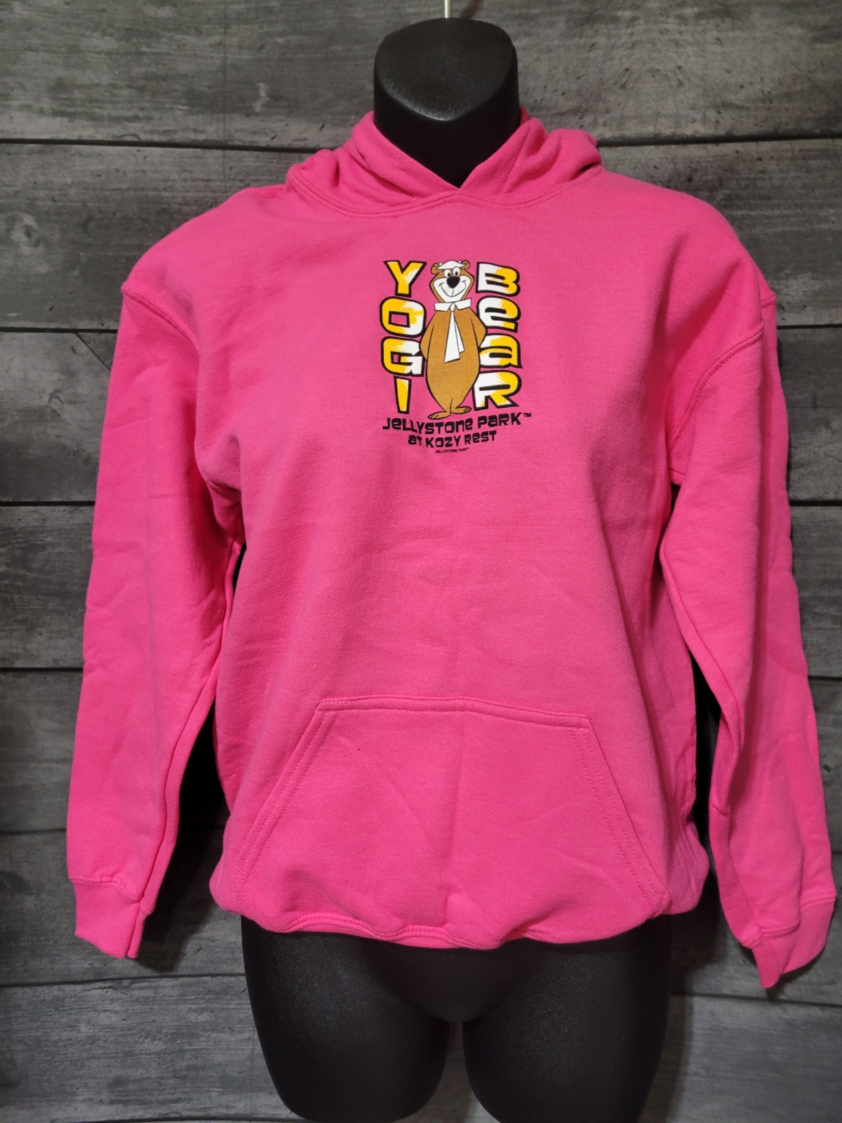Yogi Bear Jellystone Park Hoodie Hanna-Barbera Youth Large Pink NEW
