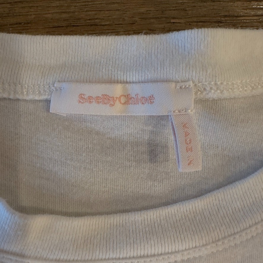 See By Chloe Sunrise Tee-White Powder-Graphic print-Short Sleeve Designer Top-S