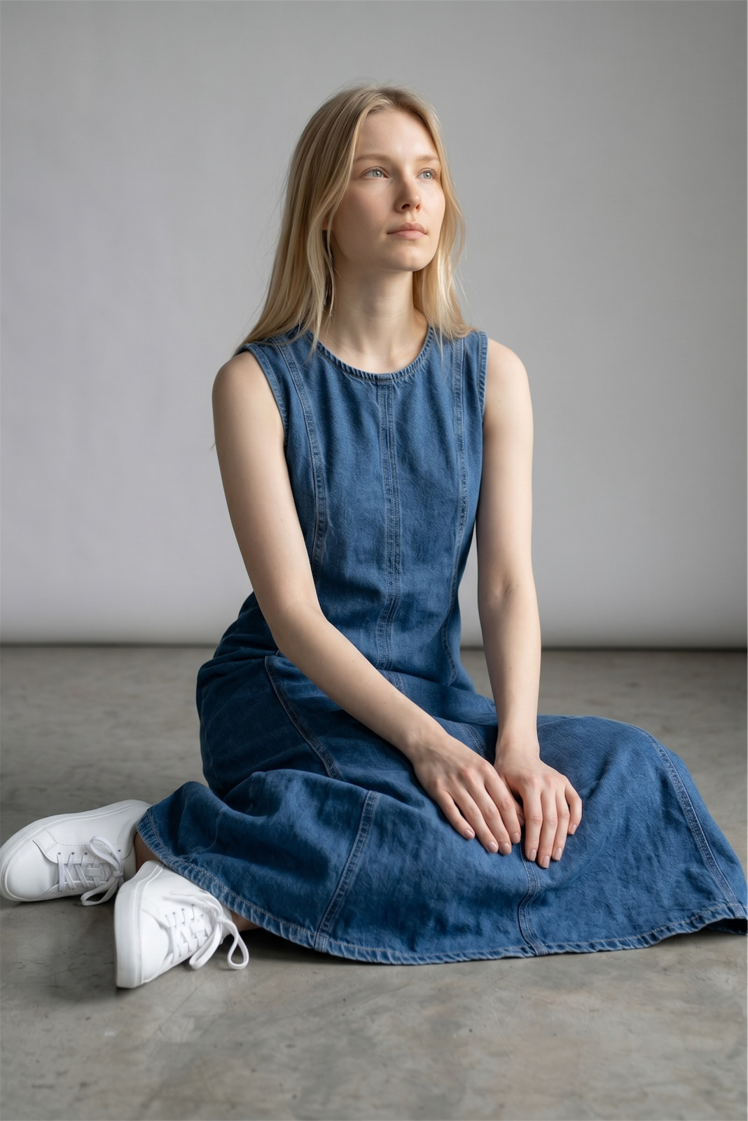 Sleeveless TU Denim Summer Cotton Blend Dress Size 8 – 22