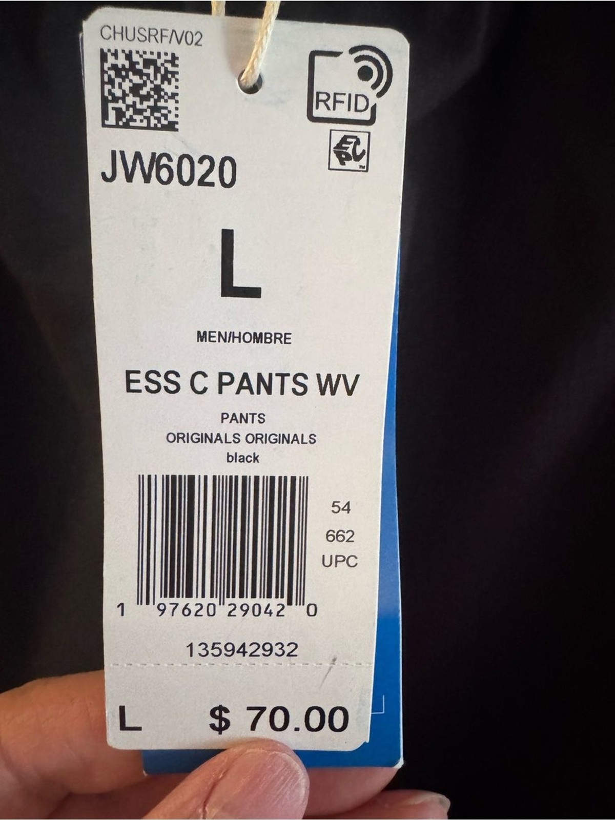 adidas Men’s TREFOIL ESSENTIALS WOVEN Black Pants NWT size Large