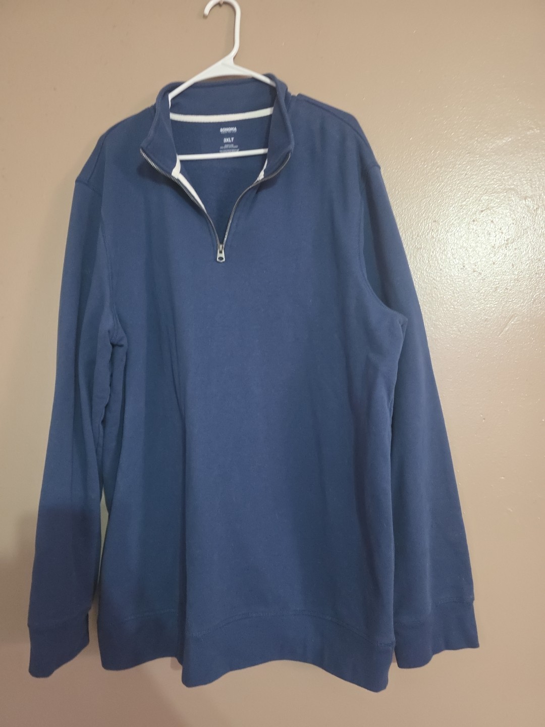 Men’s Sonoma Navy blue Pullover Zip Up Sweatshirt Size 3XLT
