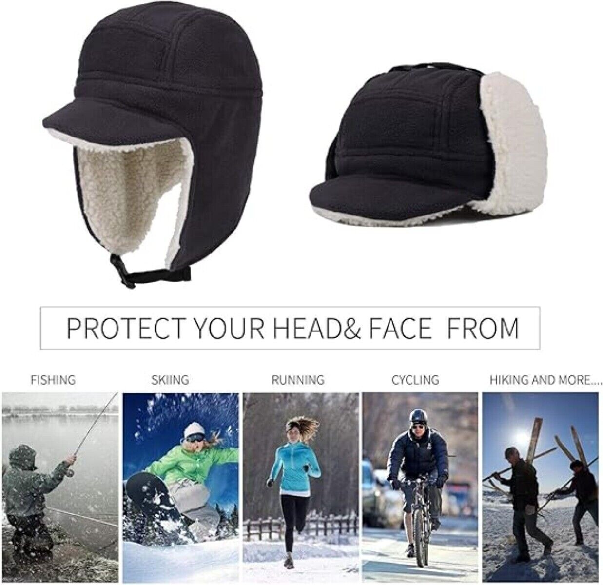 Windproof Warm Army Hats Outdoor Sports Winter Warm Earflap Skiing Cap Men Women