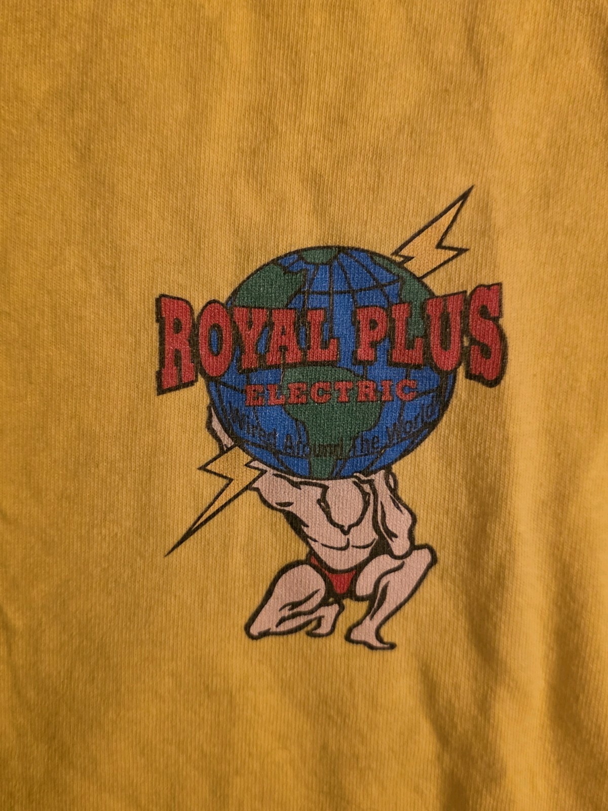 Men’s Royal Plus Electric Yellow Graphic Logo Tee Fits Like L/XL