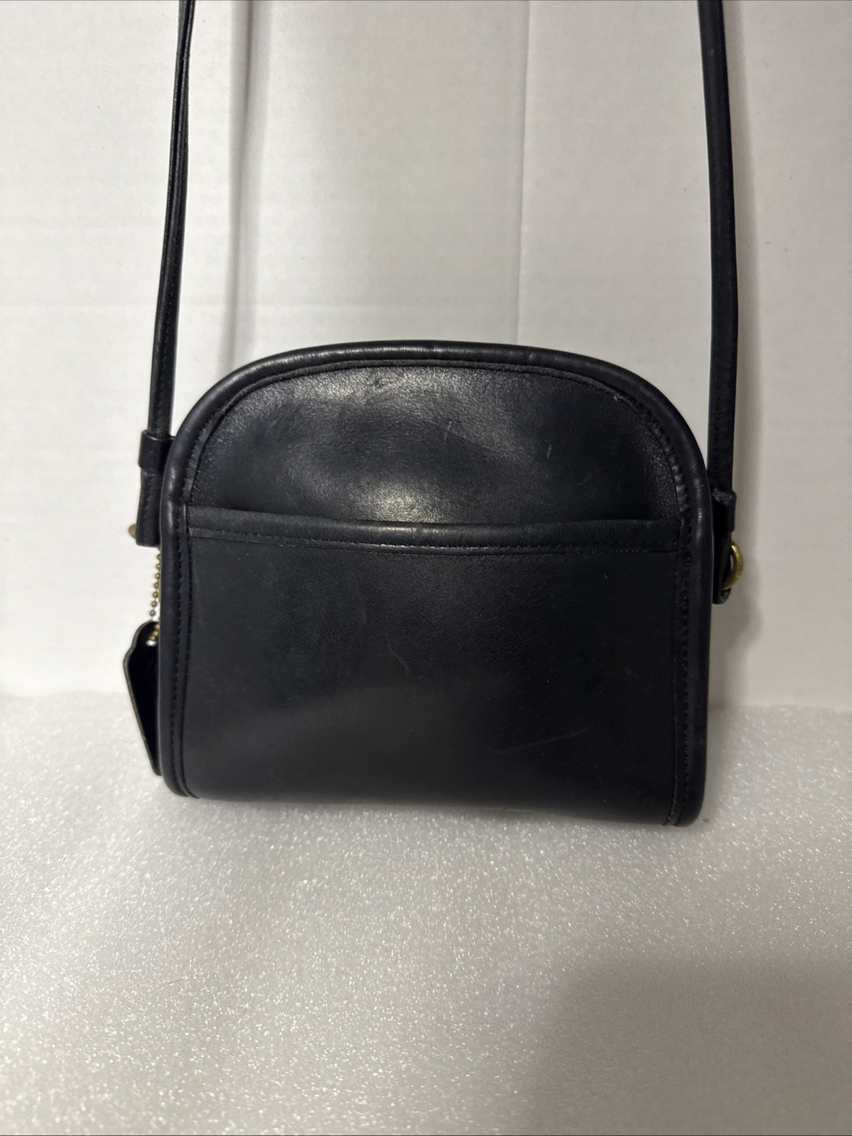 Vintage Coach 9017 Abbie Black Leather Crossbody Shoulder Bag Mini Purse 1990s