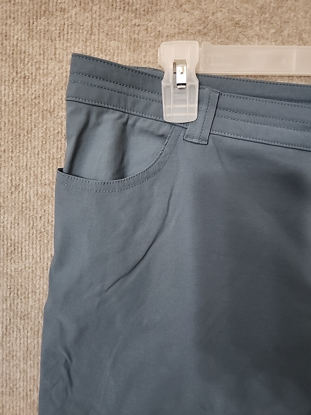 Eddie Bauer Tech Capri Pants Womens 16 Blue Nylon Stretch Hiking UPF 50+