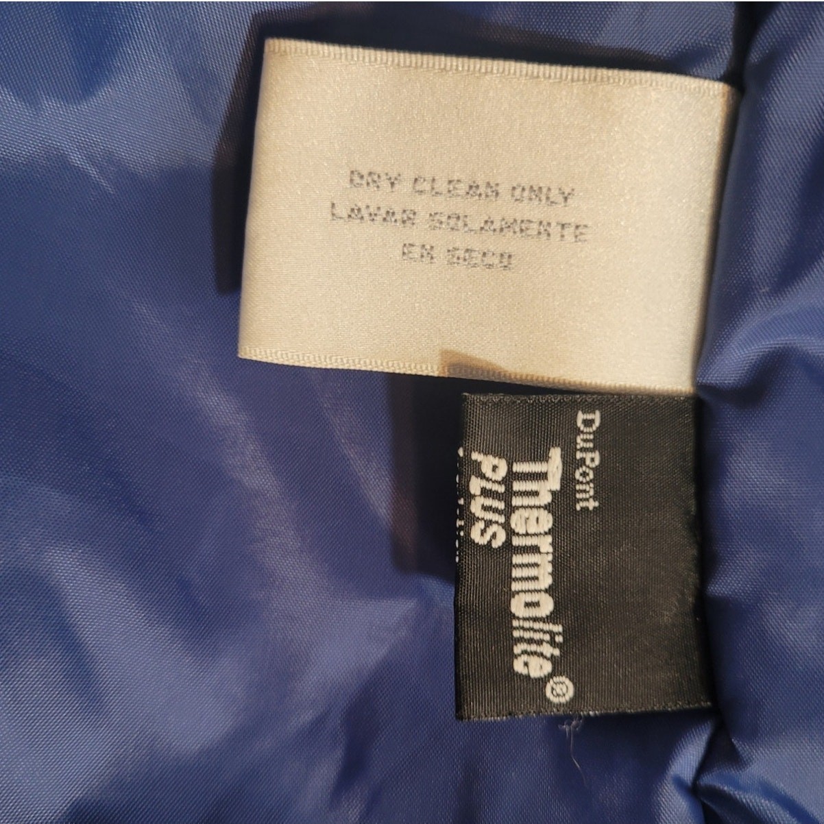 Blue Faux Suede Utility Jacket Thermolite Insulated Lightweight Winter Coat