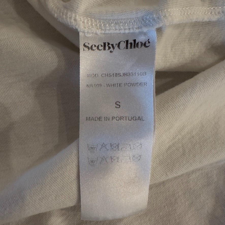 See By Chloe Sunrise Tee-White Powder-Graphic print-Short Sleeve Designer Top-S