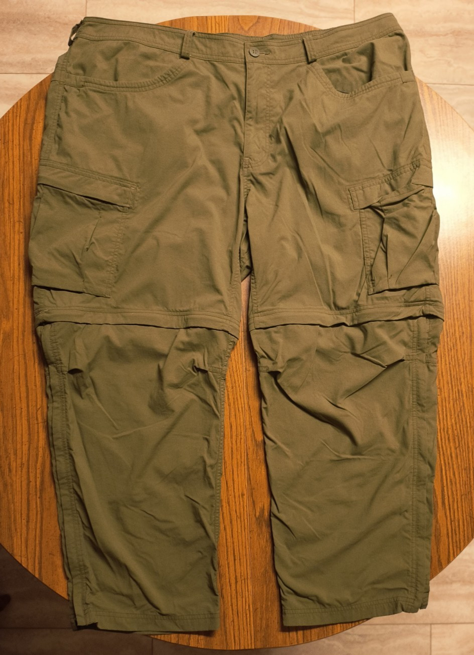 Lot of 2 Rei Co-op Convertible Pants Mens 48×30 Green Cargo 23414 Hiking