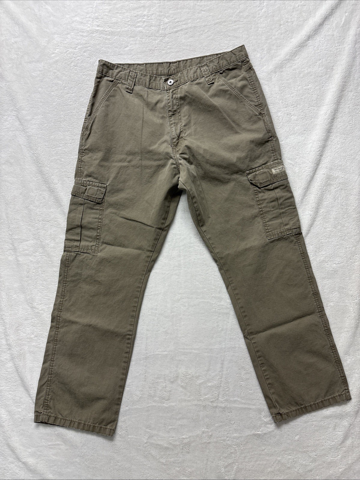 Wrangler 70L3WML Ripstop Khaki Cargo Hiking Pants Mens 34×30 Straight Tan Brown