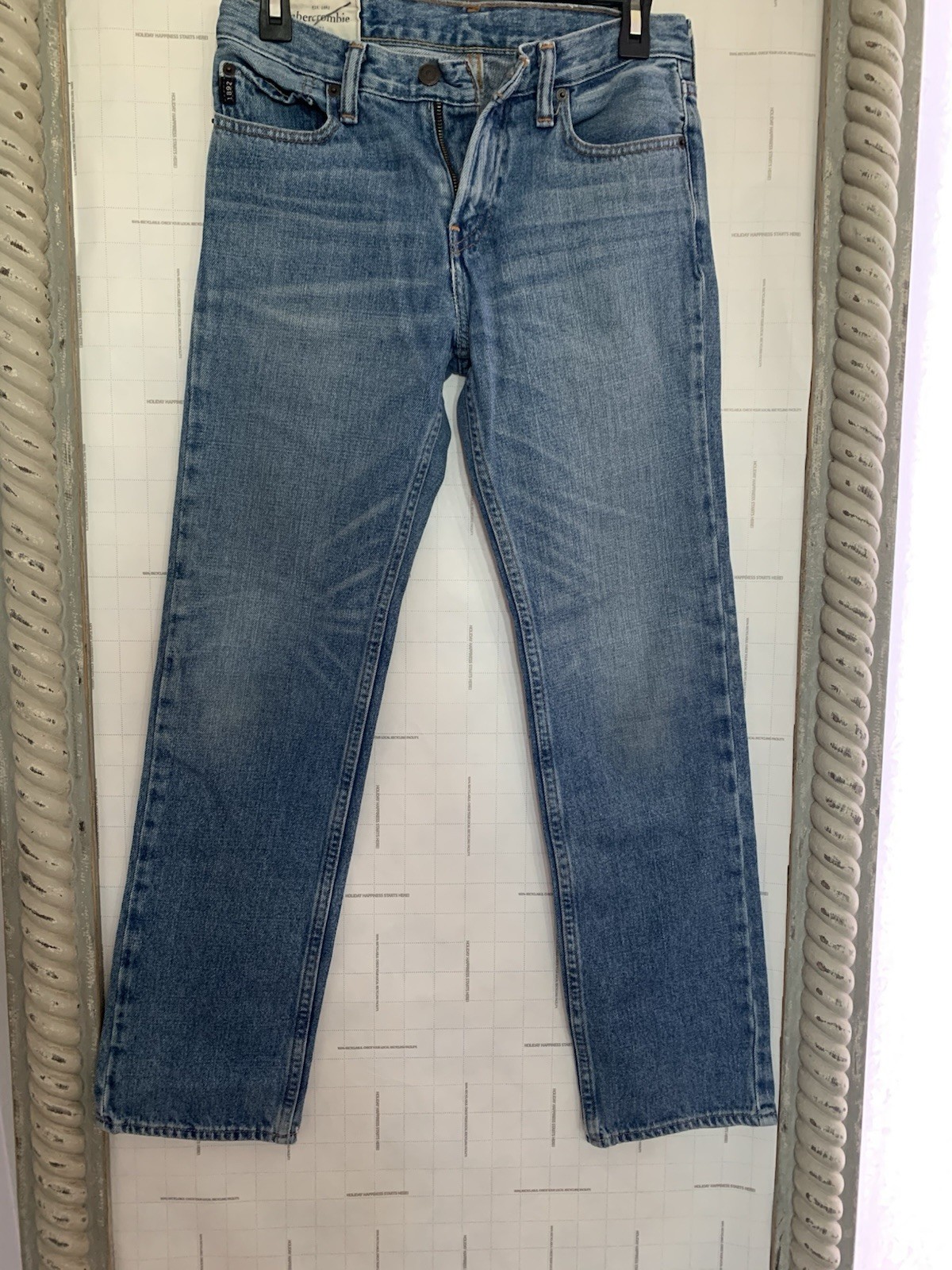 Abercrombie & Fitch kids Straight Blue Medium Wash Denim 5-Pocket Jeans 16