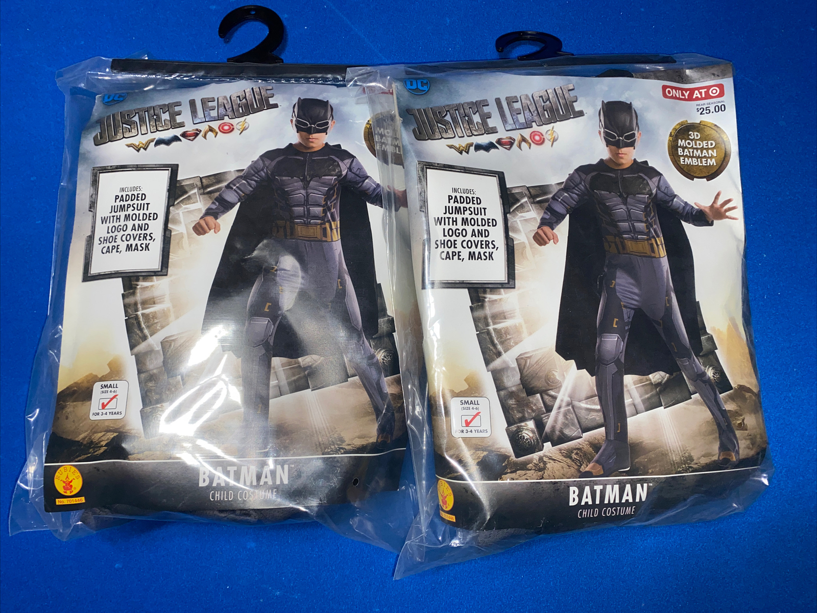 Lot Of 2 Justice League Batman Costume Sz Small Boy’s Sm. 3-4 New 2 Included