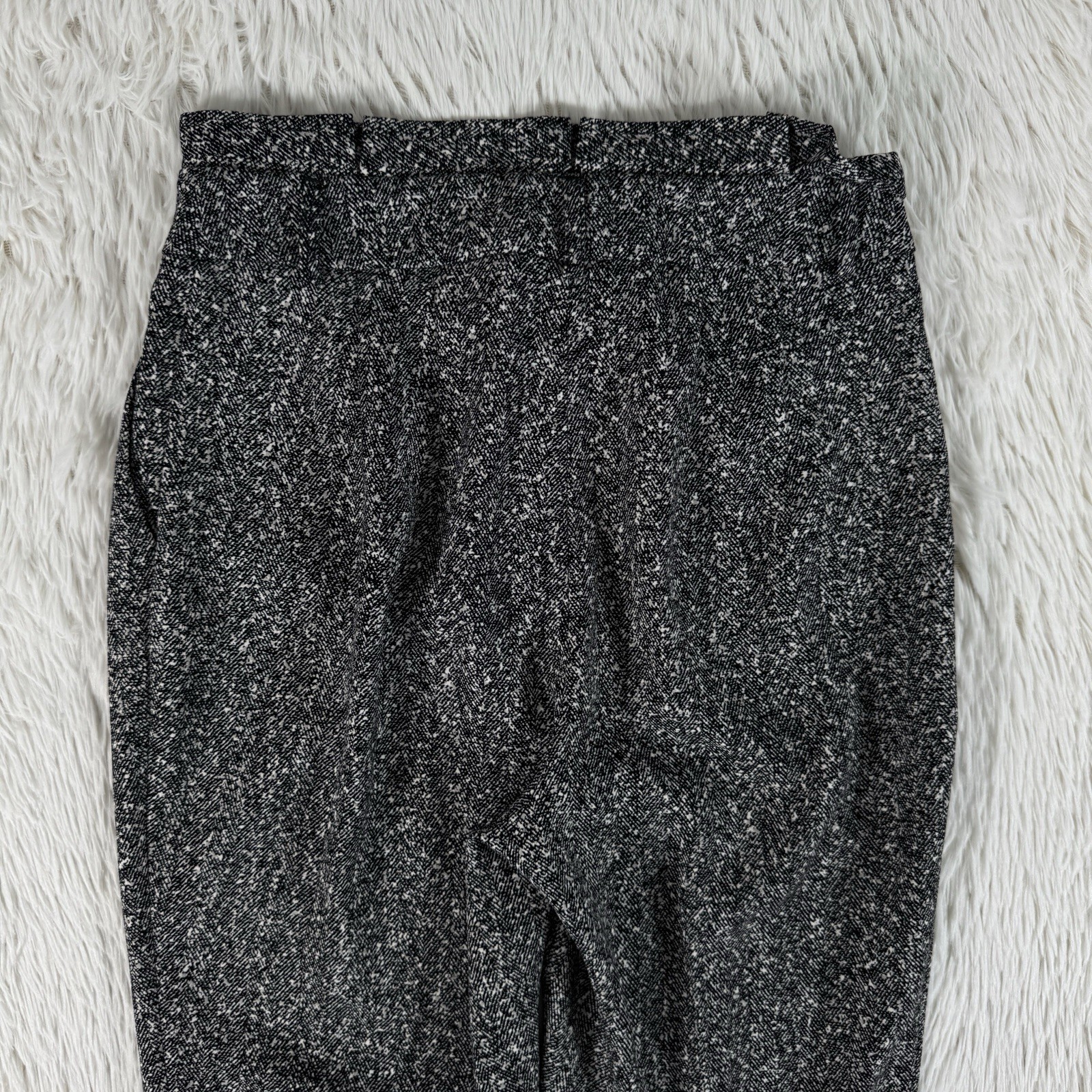 Express Black Salt & Pepper Pattern Super High-Rise Ankle Dress Pants Women’s 8L