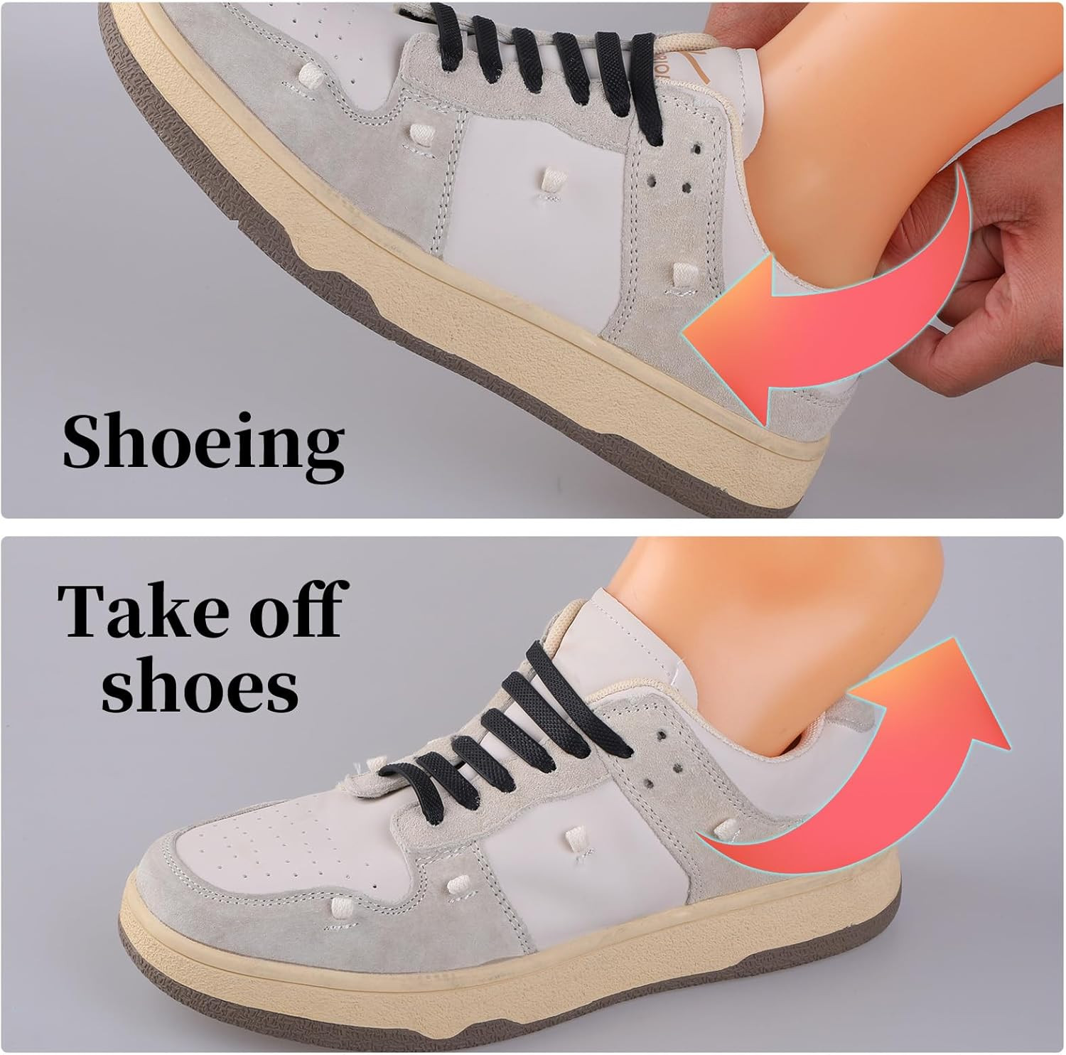 3 Set No Tie Elastic Silicone Shoelaces Tieless Stretch Shoe Laces
