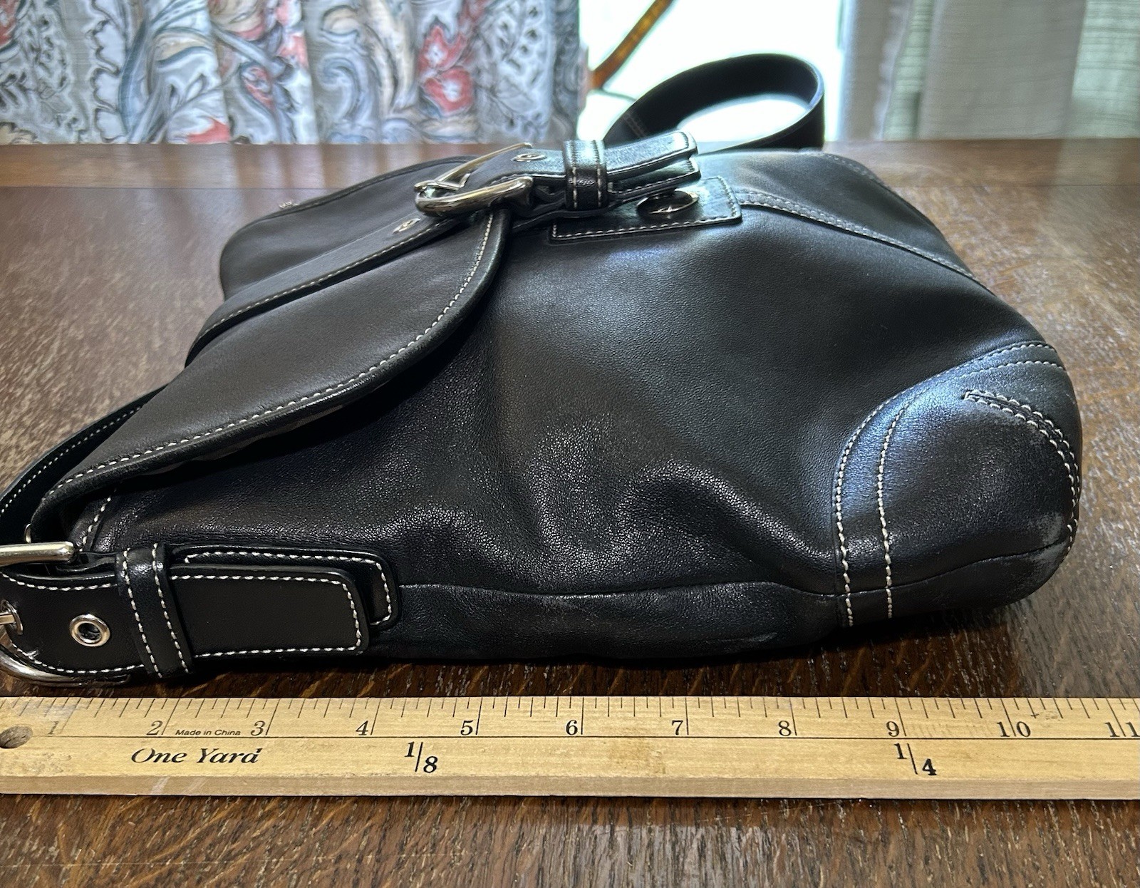 Coach #9480 Black Leather SoHo Shoulder Cross Body Bag, hang tag