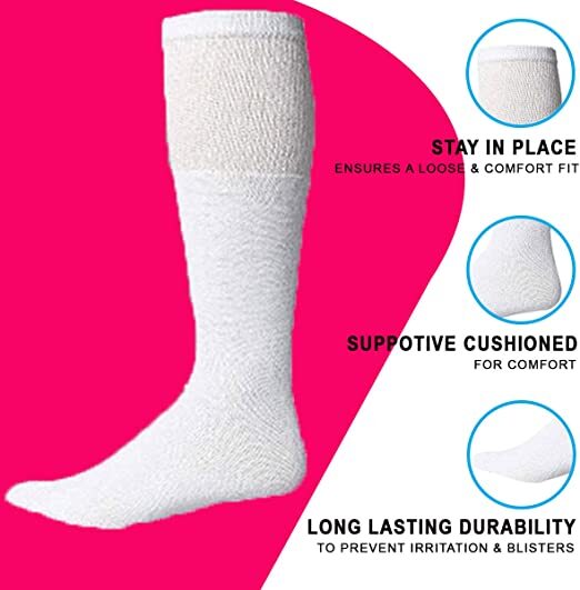 3-12 Pairs White Black Gray For Men Athletic Sports Cotton Tube Socks Size 9-15