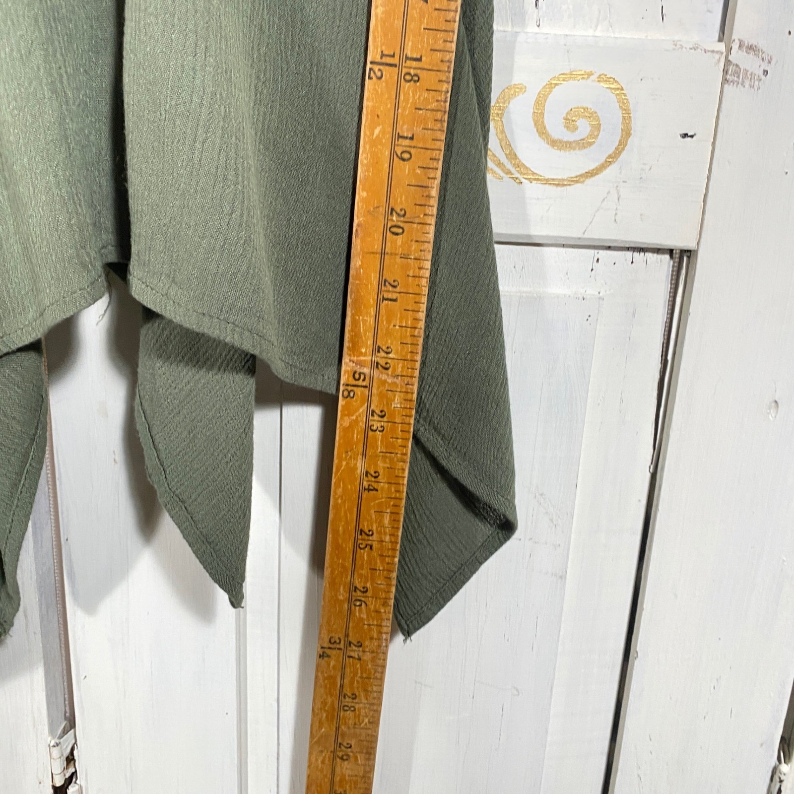 Velvet Moon Olive Green Handkerchief Hem Studded Camisole Top Small Boho Fairy