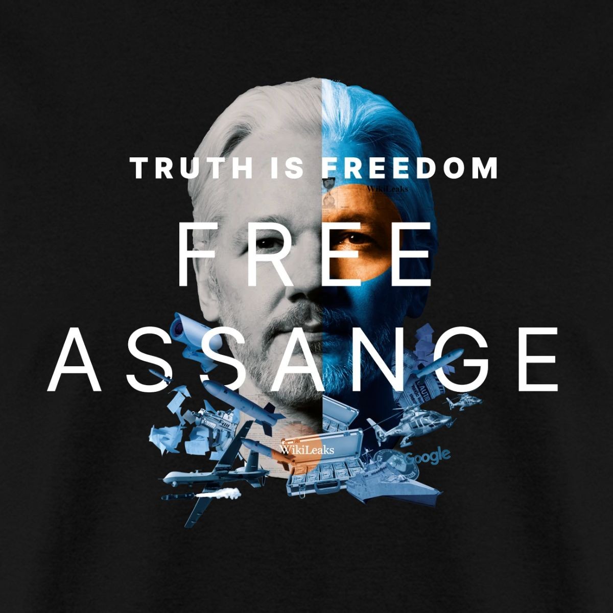 Truth Is Freedom Free Assange WikiLeaks Men’s T-Shirt