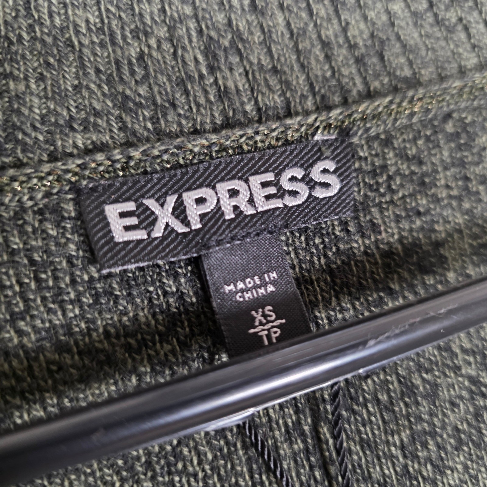 Express Olive Green Marled Deep V-Neck Knit Sweater Womens XS NWT