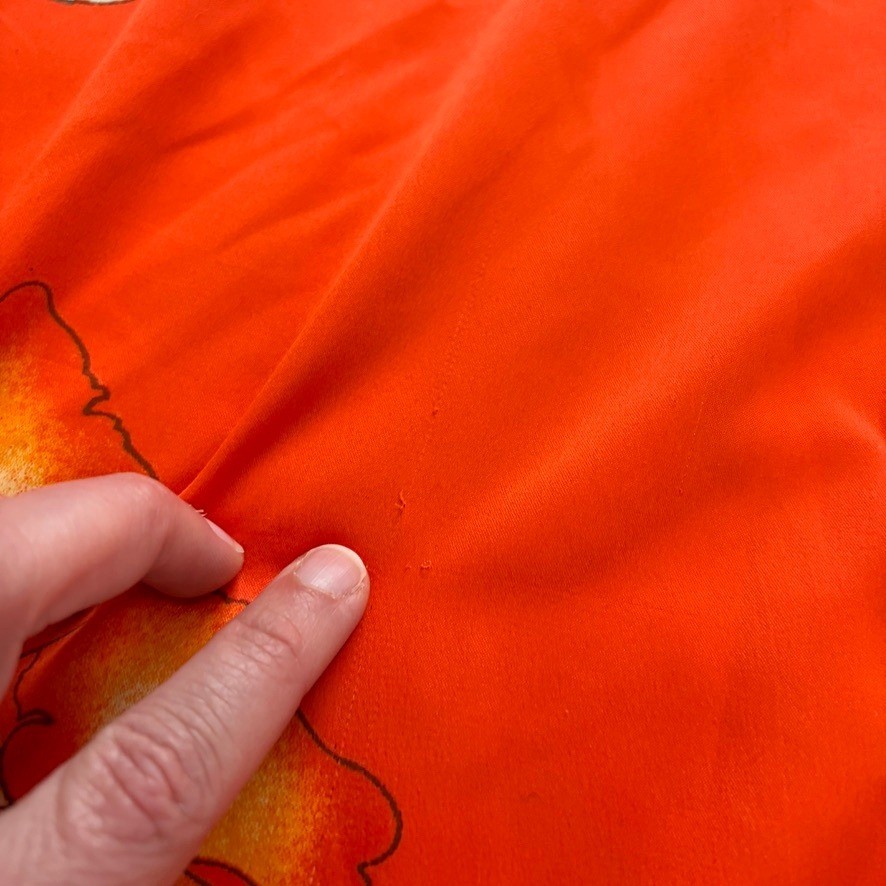 Natori Satin Kimono Caftan Womens XL Orange Floral Tunic Asian Inspired