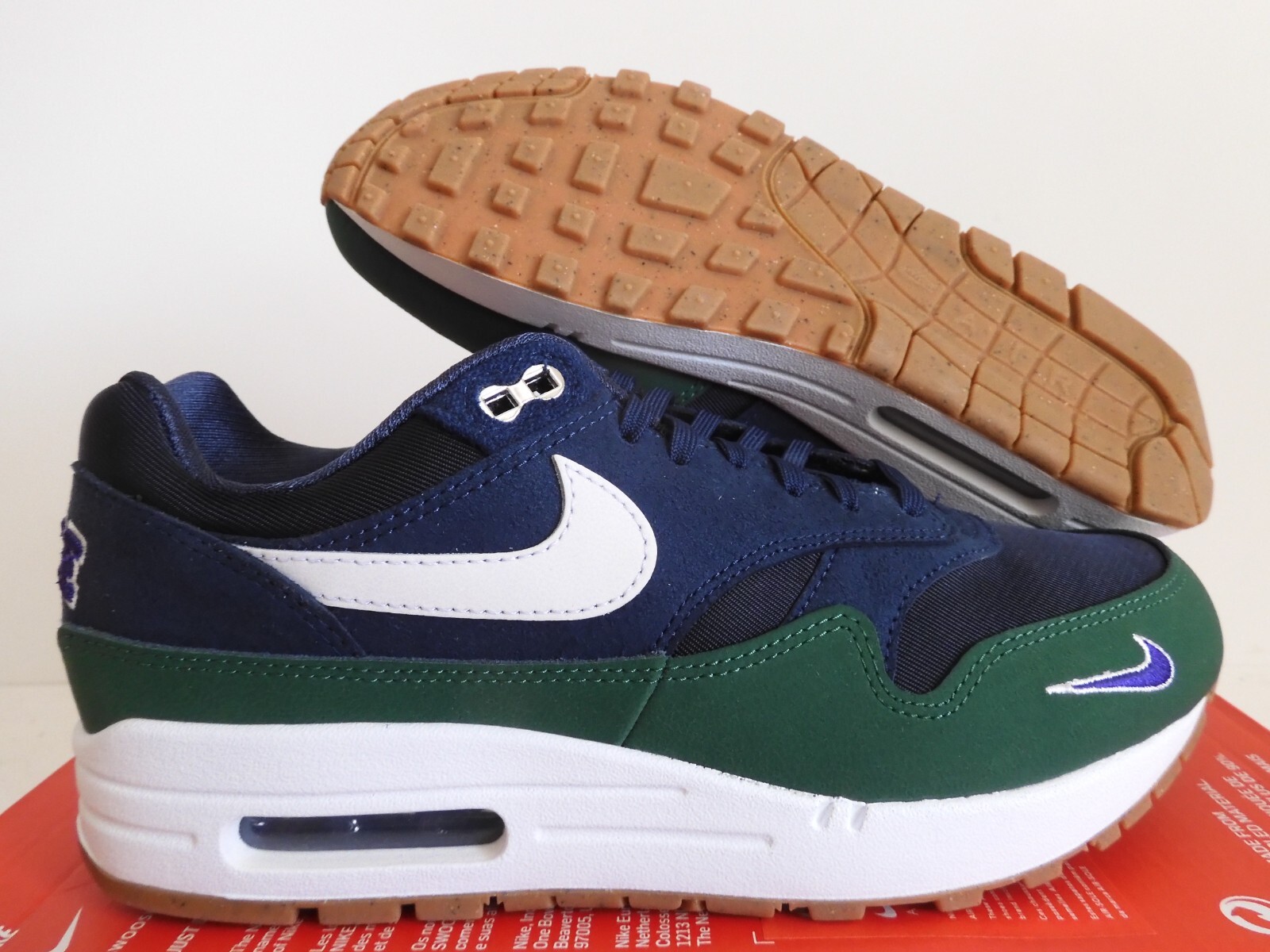 NIKE AIR MAX 1 87 QS OBSIDIAN BLUE-WHITE SZ 7.5 MENS-WOMENS SZ 9 [DV3887-400]