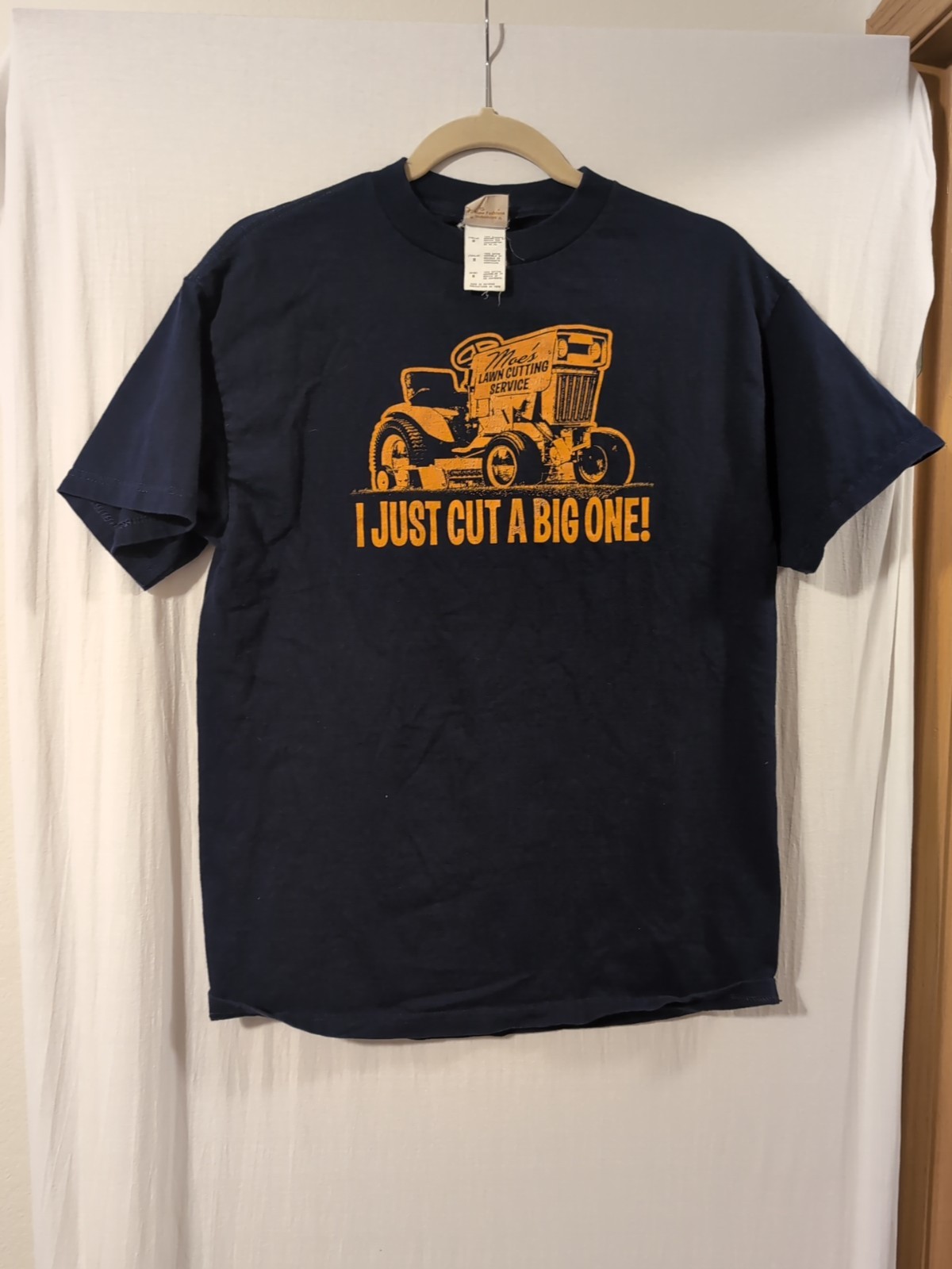 Retro Custom ’77 Moe’s Lawn Cutting Service Blue S/S T-Shirt
