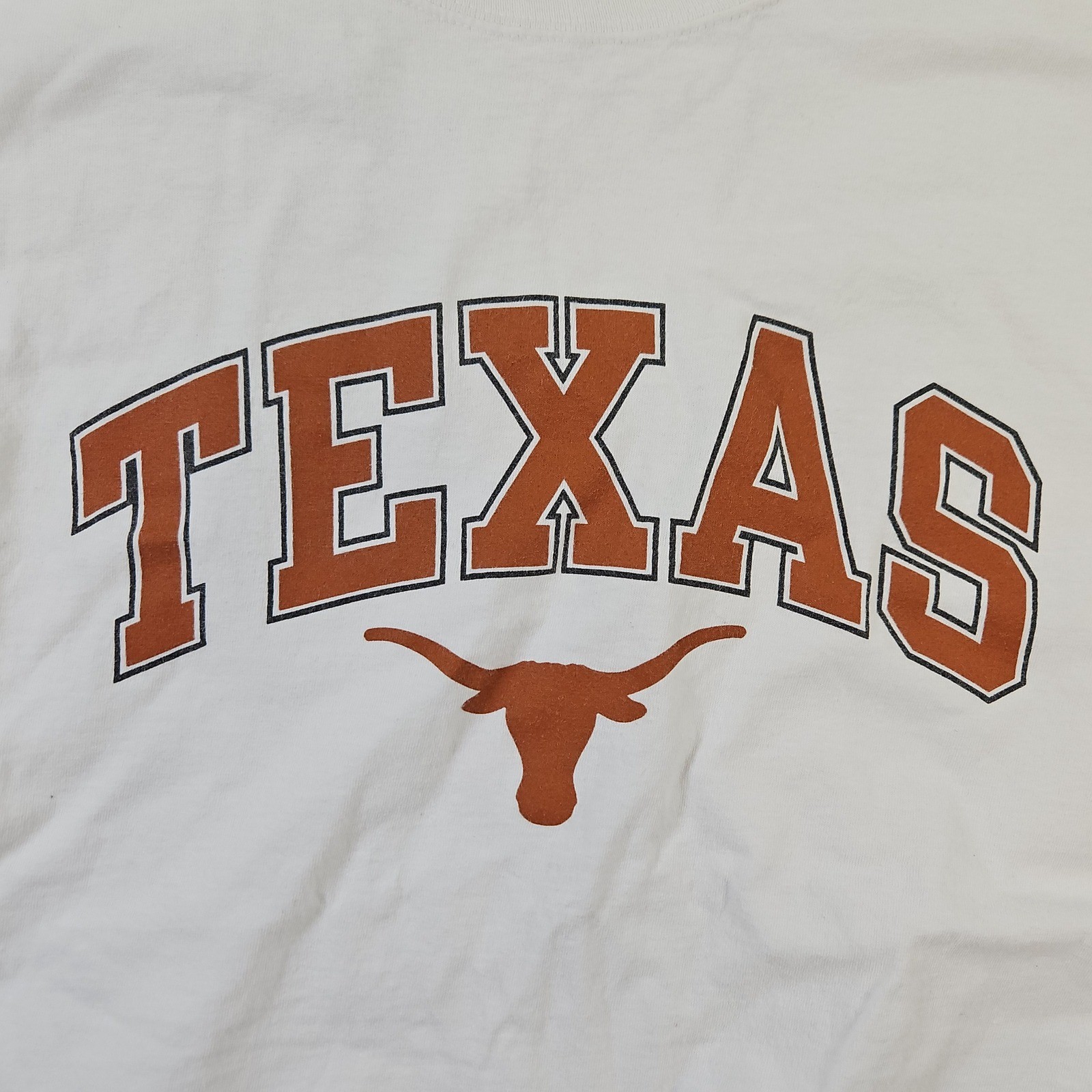 Russell Athletic T-Shirt Men Large White Excellent Texas Longhorns NCAA Graphic