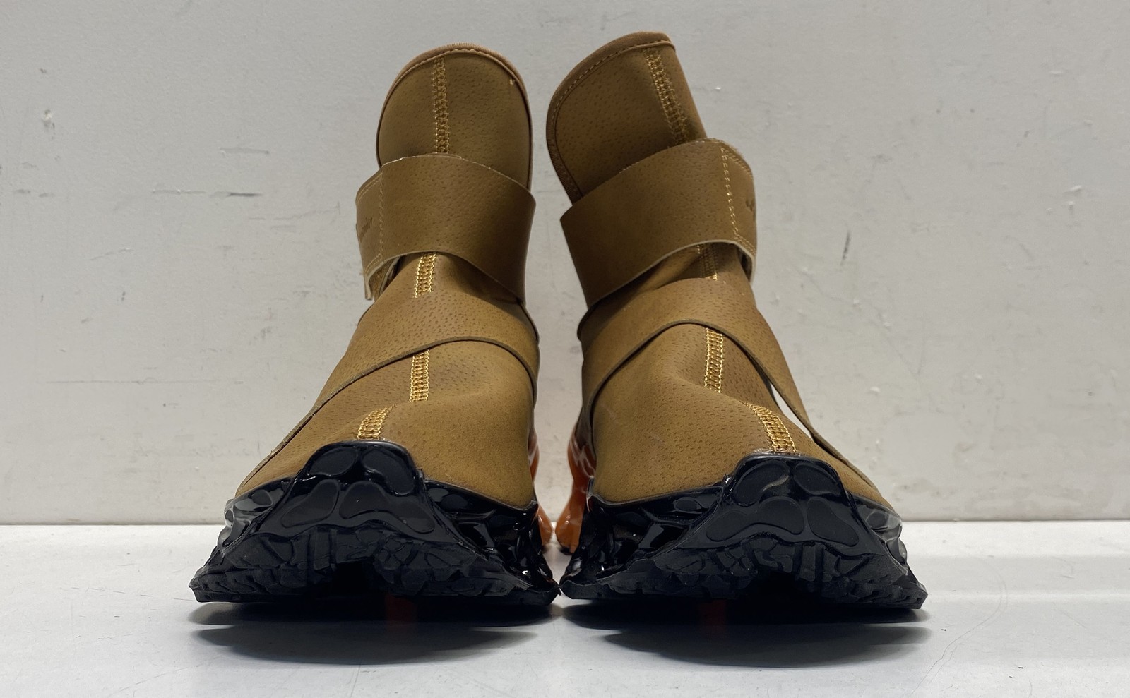 Comanier High Top Strap Tan Black Orange 3D Sole Sneakers Size 42