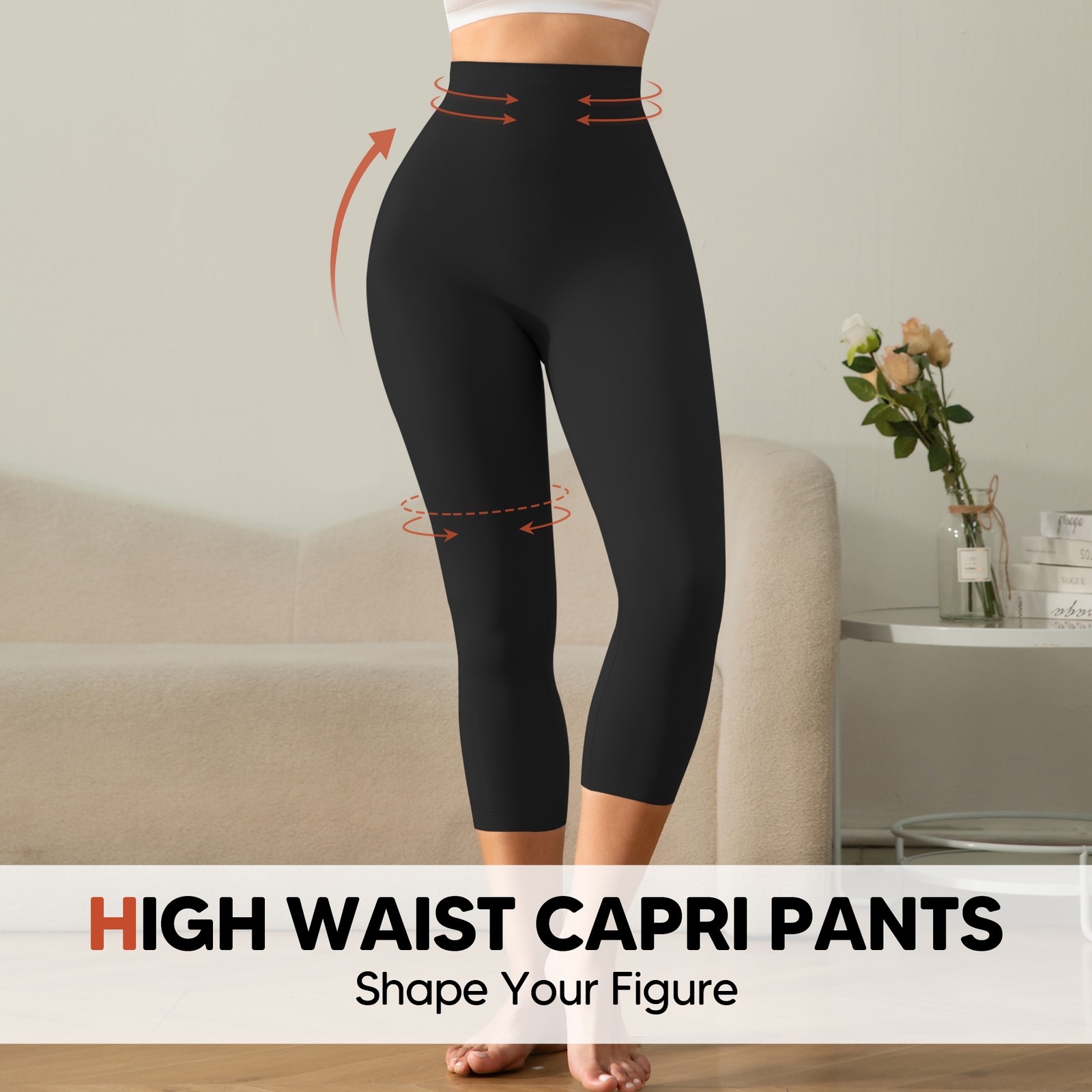 Women Slimming Anti Cellulite Compression Leggings Leg Shaper High Waist Capris