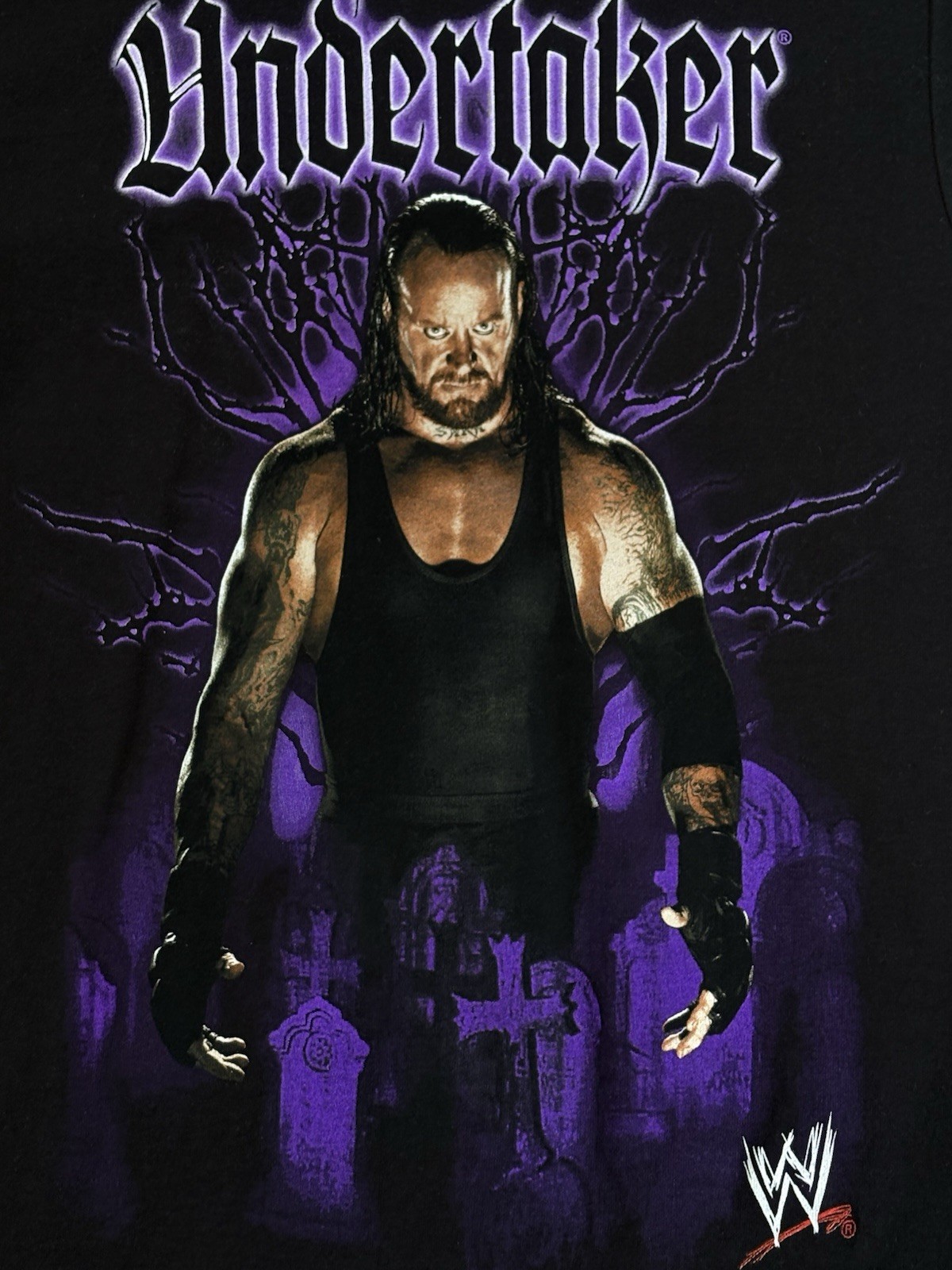 WWE Undertaker Vintage Graphic T-Shirt Black Purple Graveyard Men’s Small 2007