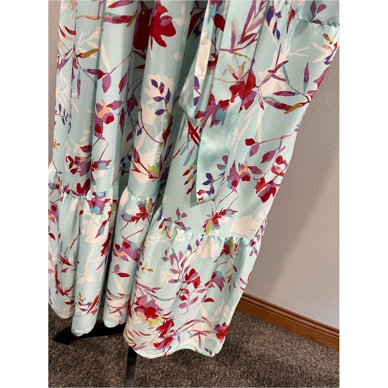 Floral sleeveless plus size Maxi Dress in Mint size 1X
