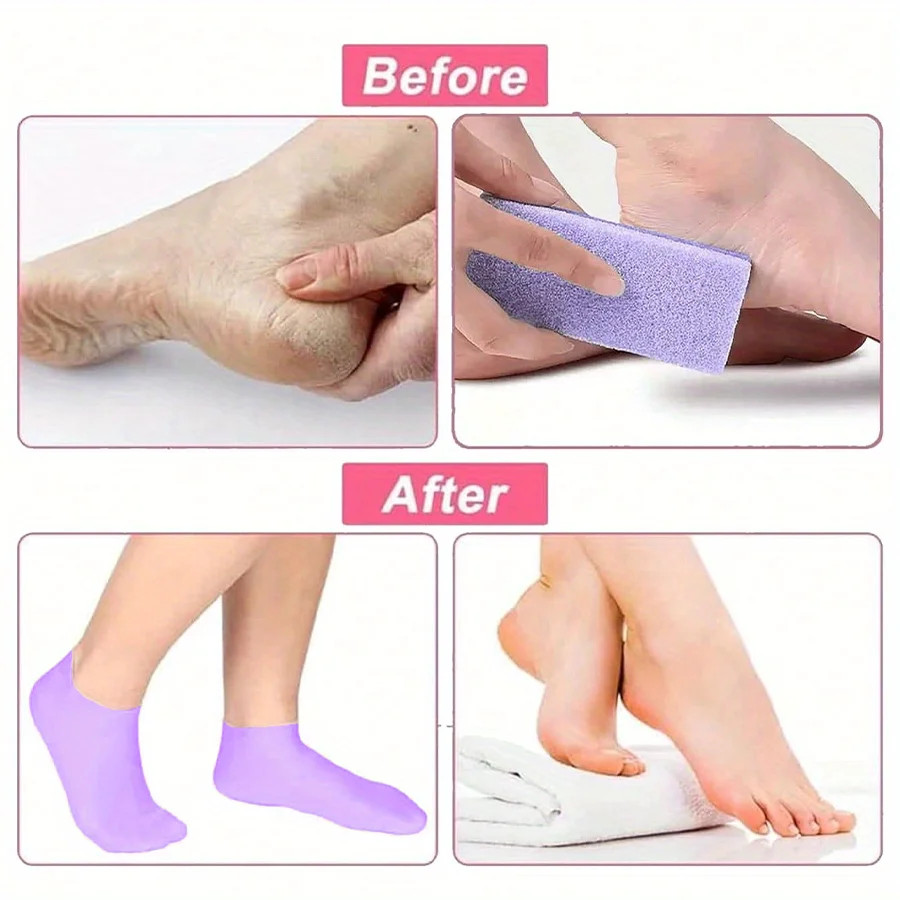 Women Massage Moisturizing Silicone Foot Socks for Dry Cracked Feet Hydrating