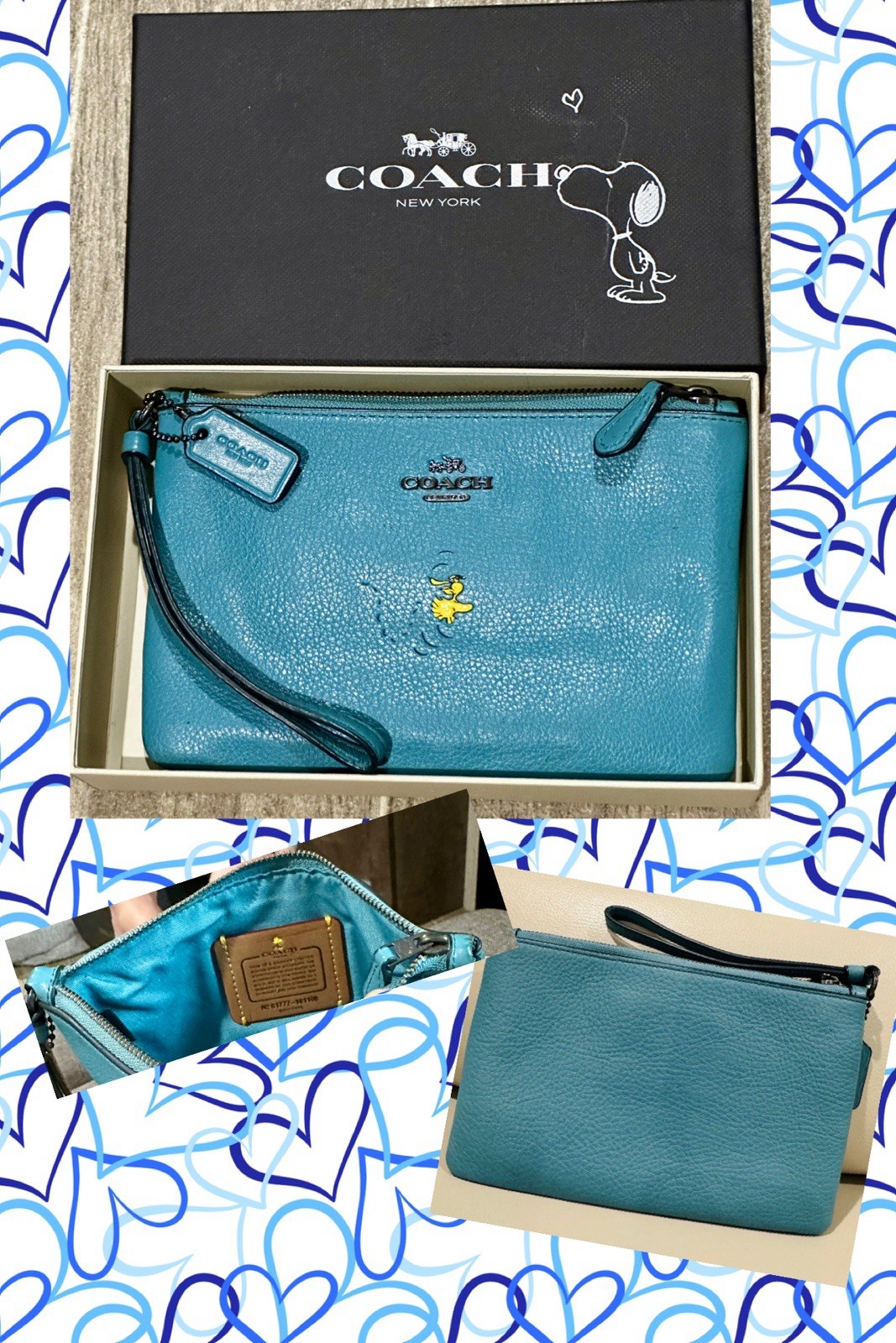 Coach x Peanuts Snoopy Woodstock Small Wristlet Wallet Clutch F16110B