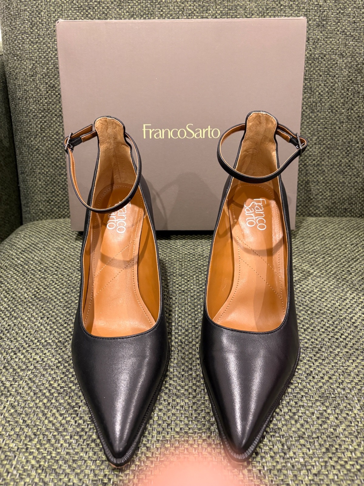 FRANCO SARTO WOMENS 9.5 M ADEJA BLACK 3.5″ HEEL