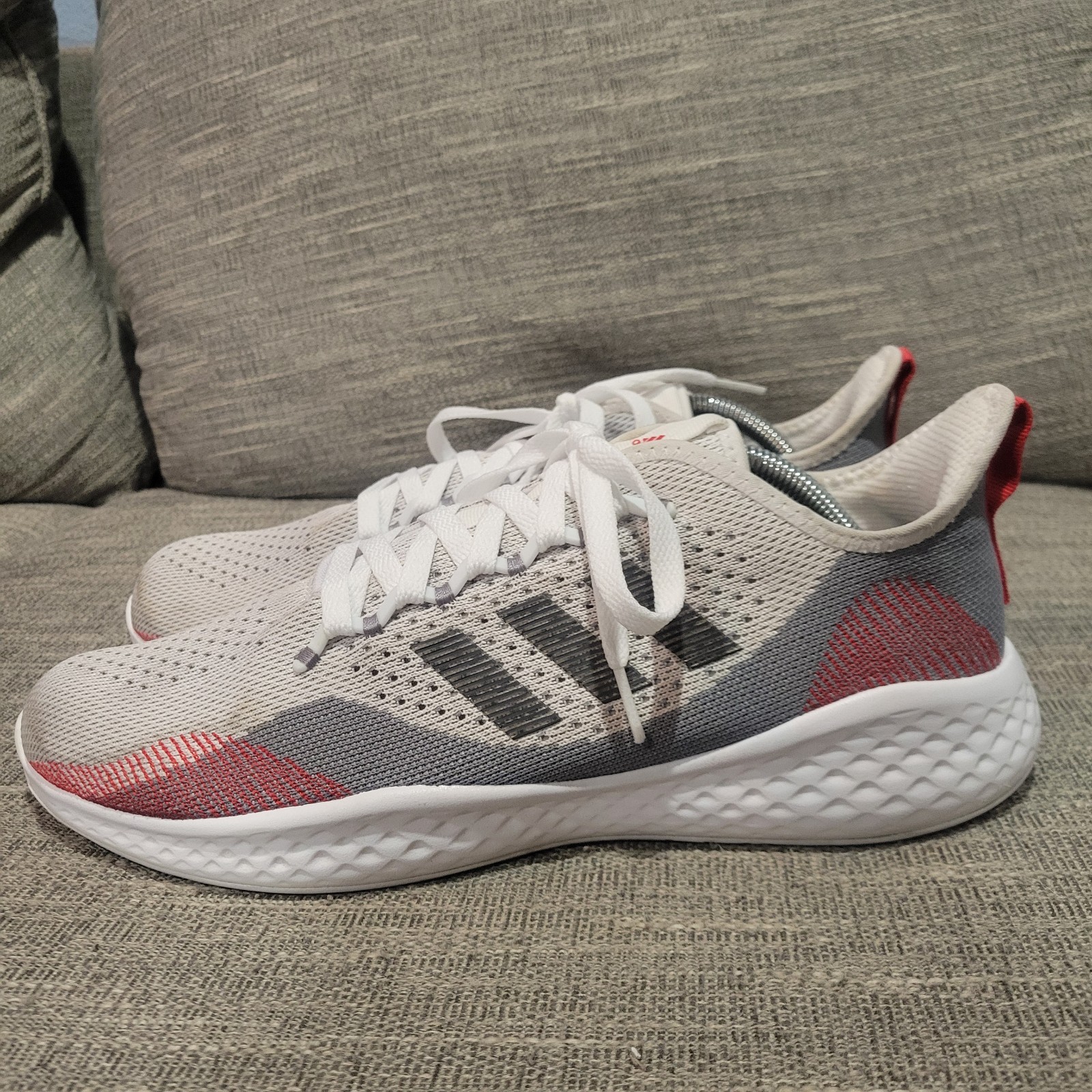 Adidas Fluidflow 2.0 Mens Size 11.5 White Gray Running Shoes Sneakers GW1902
