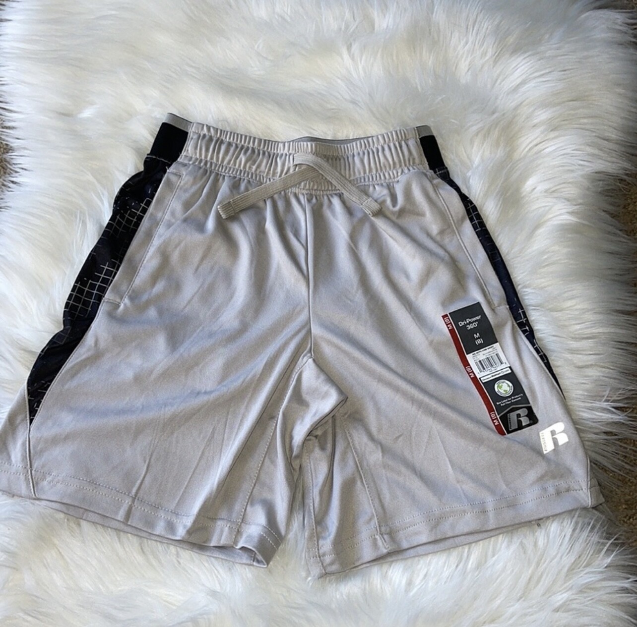 Dri-power 360 Boys Core Short Russell. Available in size M(8) & XL (14-16). NWT