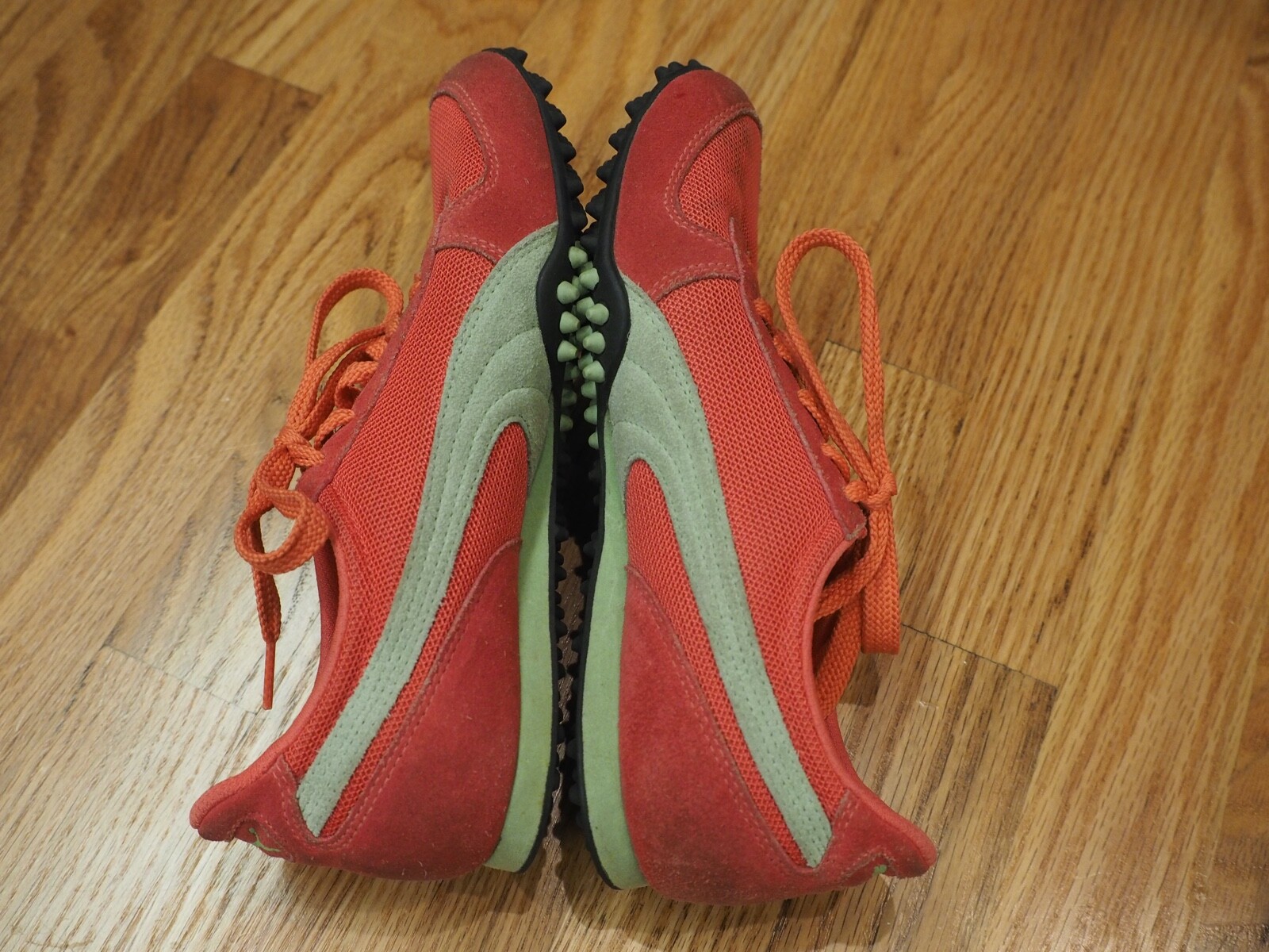 Puma Womens 5000m Sneakers Pink Mesh Textured Outsole Suede Overlay 7 37.5