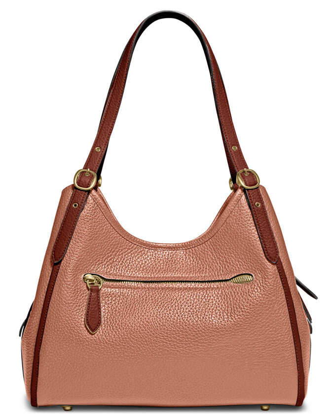 ❤️Coach Lori Brass Light Coral Multi C6627 Shoulder Bag In Colorblock