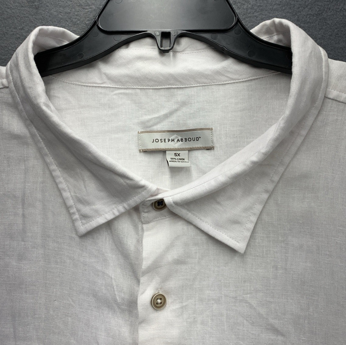 Joseph Abboud Men Button Up Shirt Linen Rayon Blend Short Sleeve All White Party