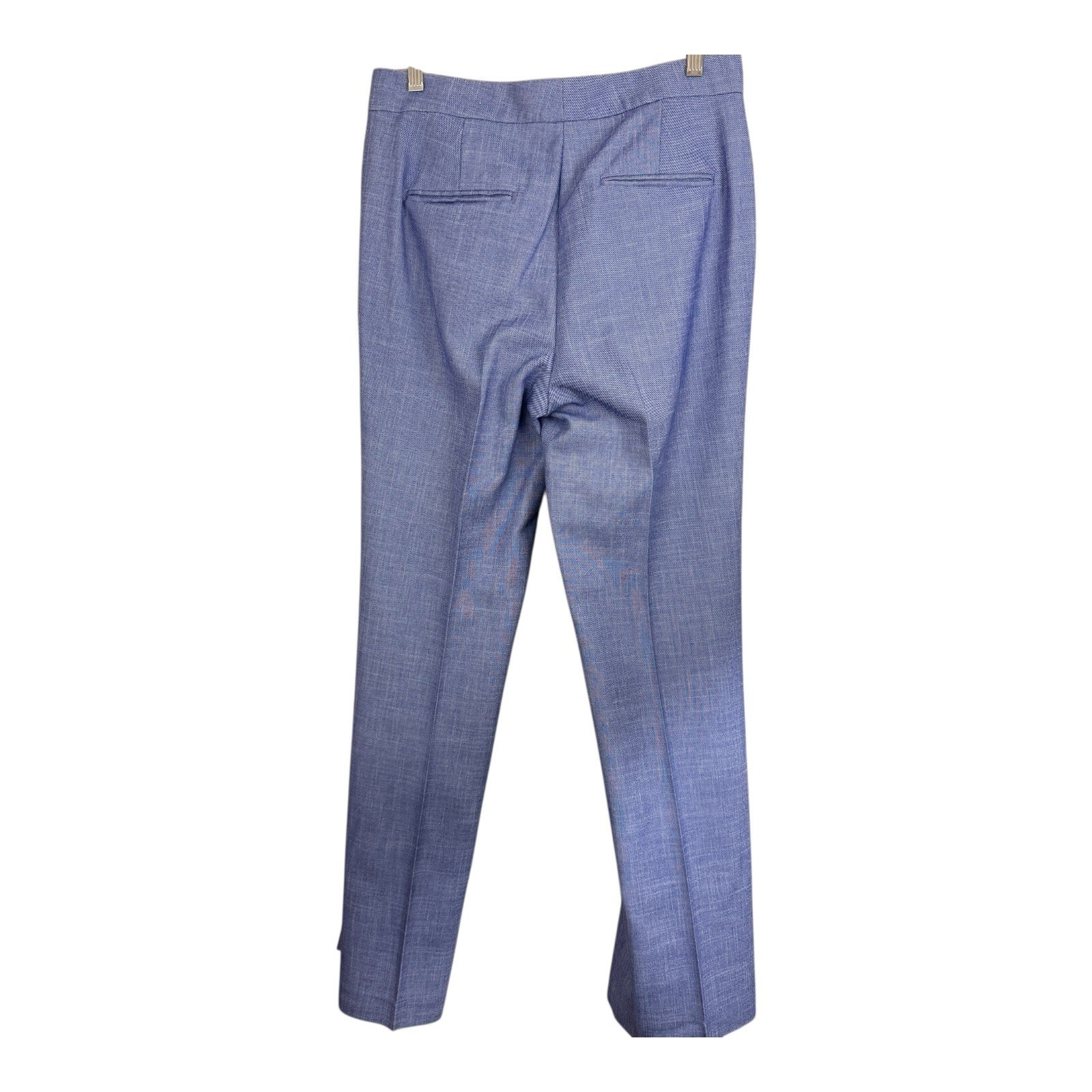 Ann Taylor Straight Leg Pants Sz 8 Career Light Blue Polyester Rayon Stretch