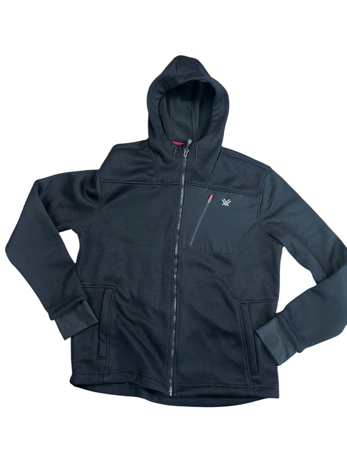 Vortex Jacket Men’s XL Black Full Zip Hooded Performance Softshell Logo