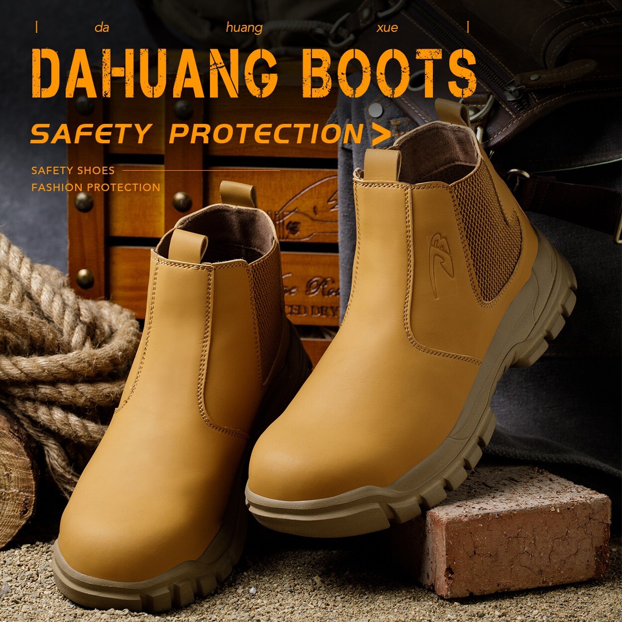 Men’s Steel Toe Work Boots Waterproof Lightweight Safety Shoes Non-Slip boots