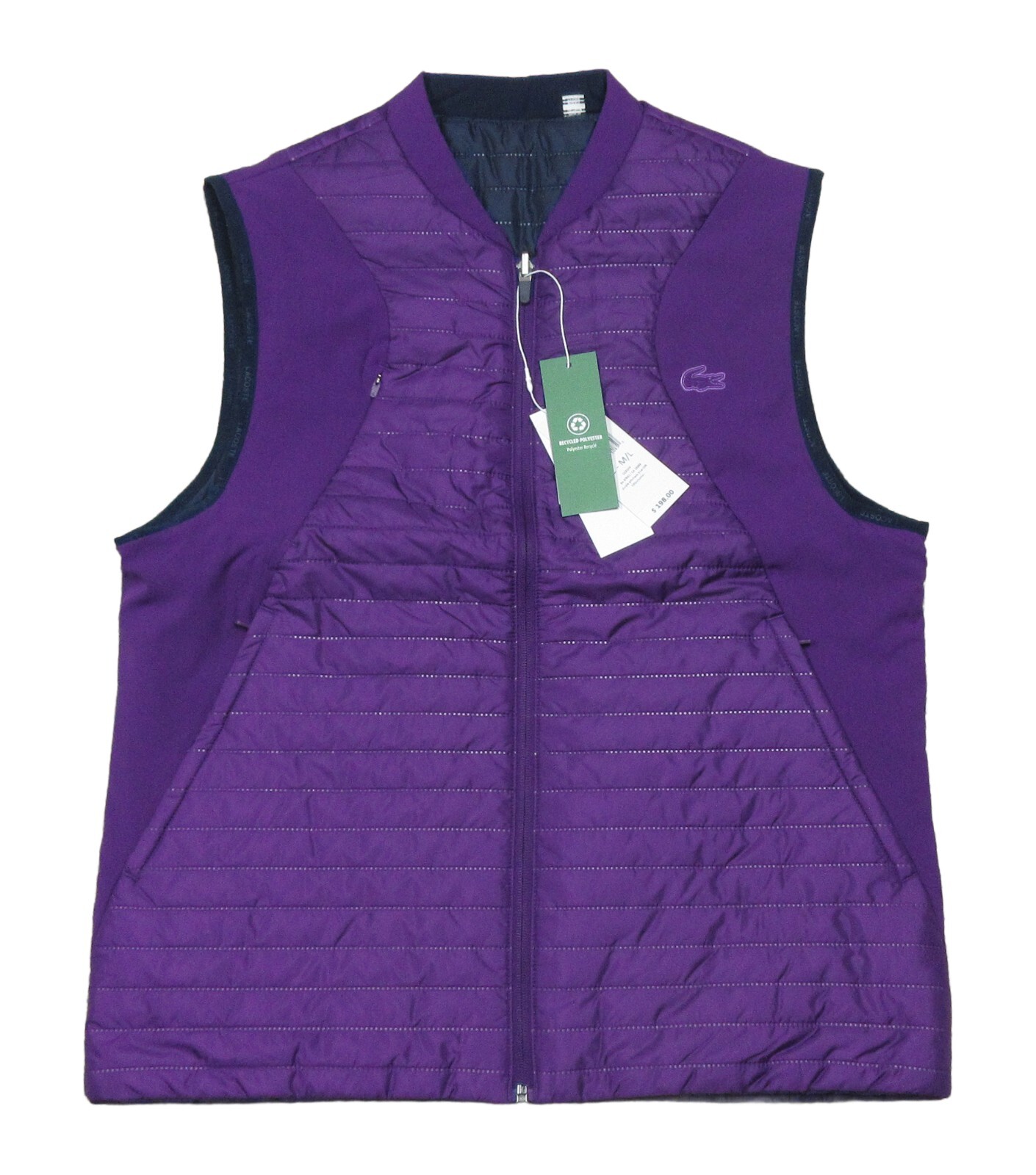Lacoste Sport Men’s Navy Blue/Purple Padded Reversible Quilted Vest