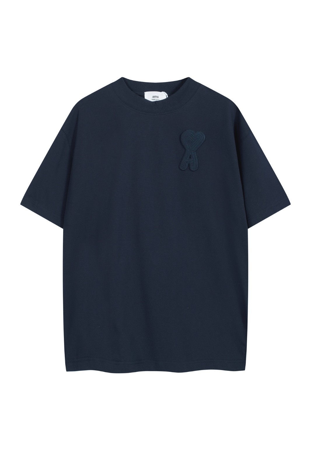 AMI Tee Unisex White & Navy blue & Beige Short Sleeved T-Shirt S-M-L-XL