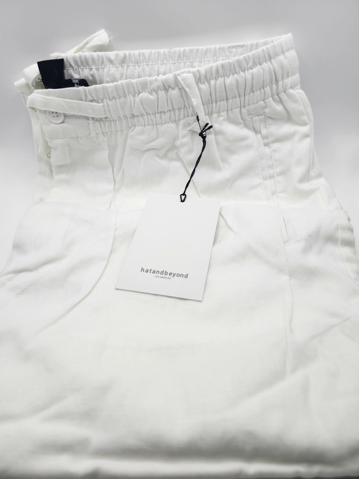 Hat and Beyond Relaxed Linen Cotton Pants, Women’s Size L White NWT #778