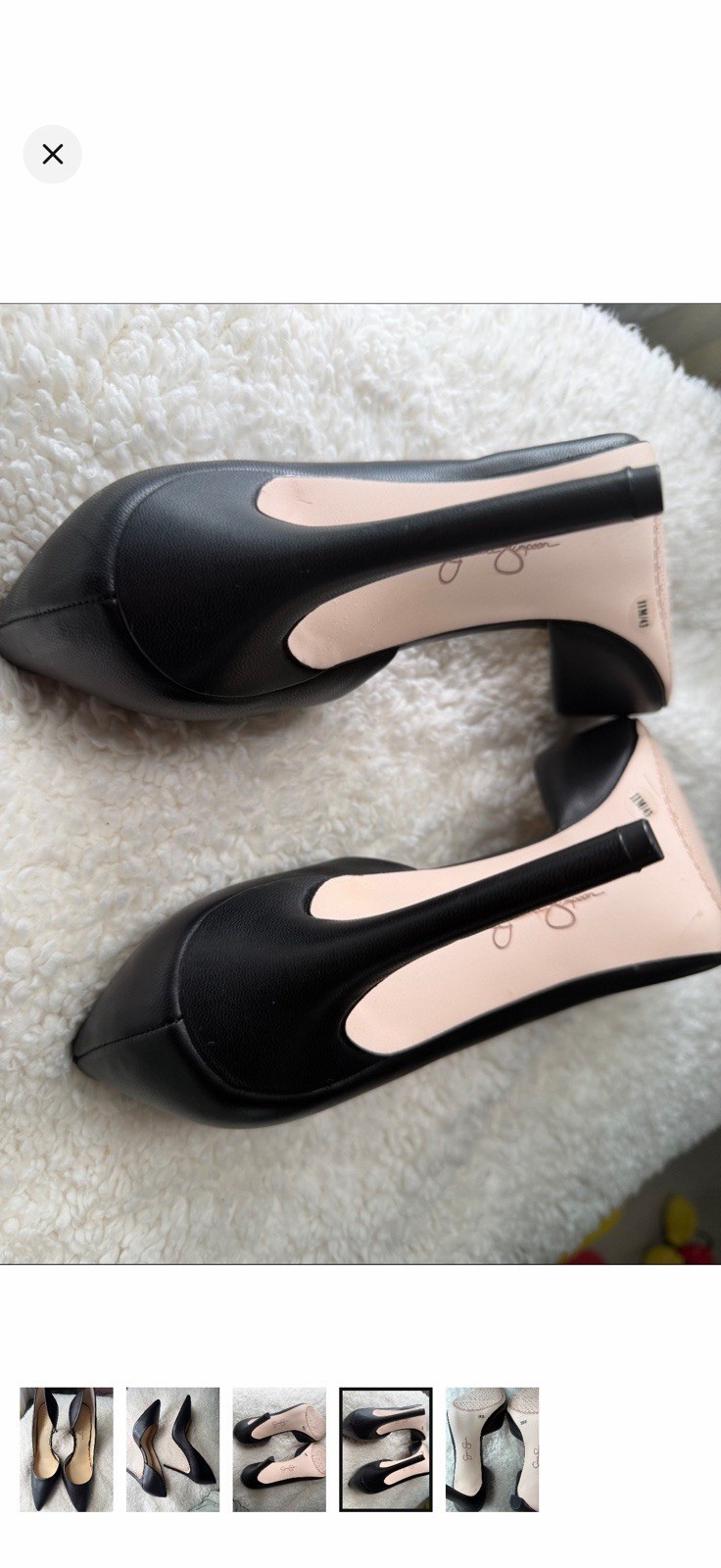 Jessica Simpson Women’s Black Pointed Toe D’Orsay Stiletto Nylon Pumps 11