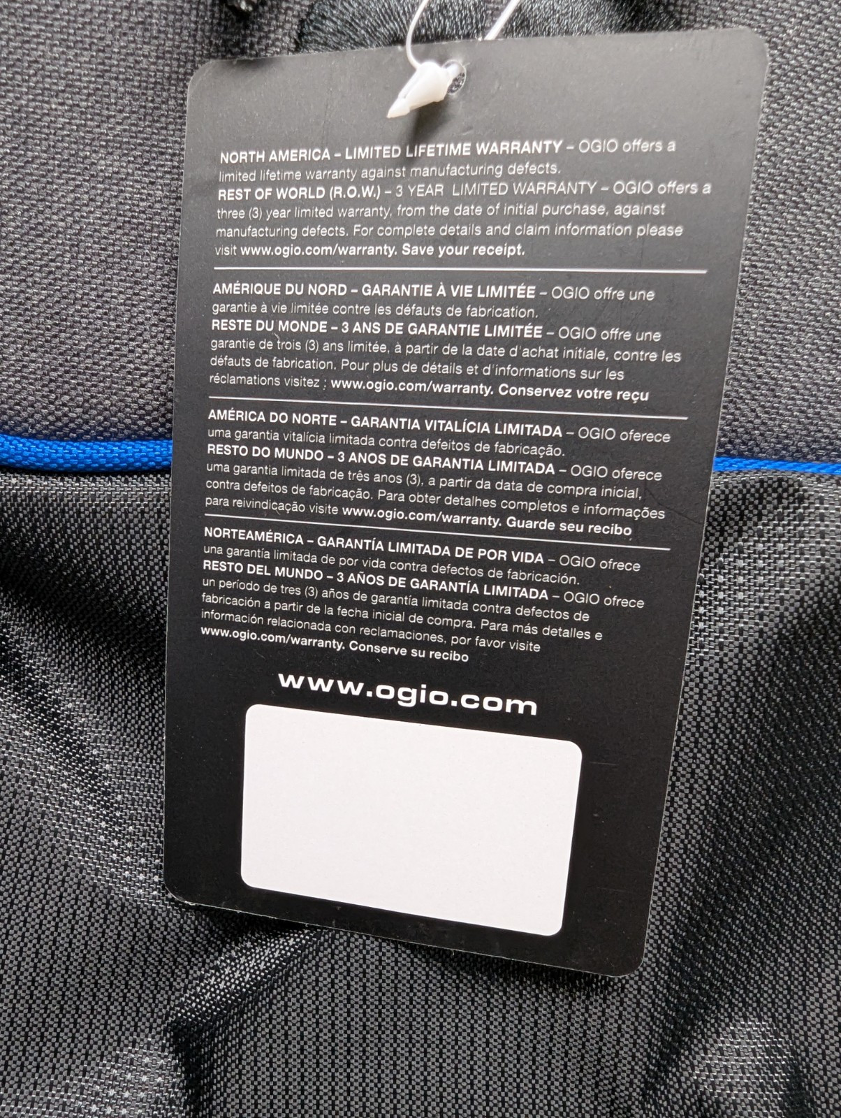 OGIO Hatch Laptop Backpack Heather Gray/Blue 18.5″ x 12″ x 8″ Embroidered Logo