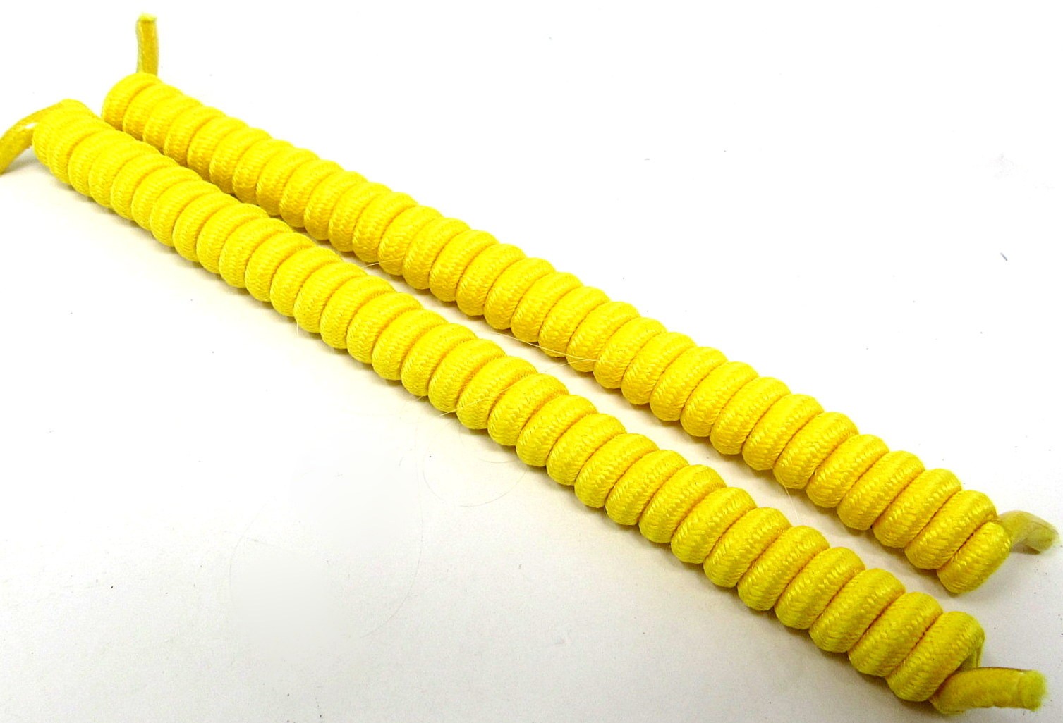 2 Yellow No Tie Spiral Laces Shoes Curly 6 to 28 inches Sun Visor US Seller SD