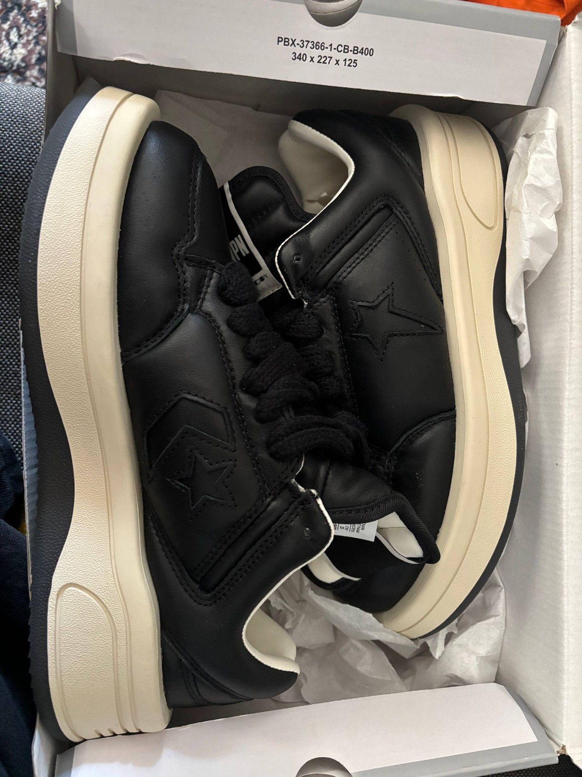 Rick Owens x Converse DRKSHDW TURBOWPN Low Black Cloud Cream