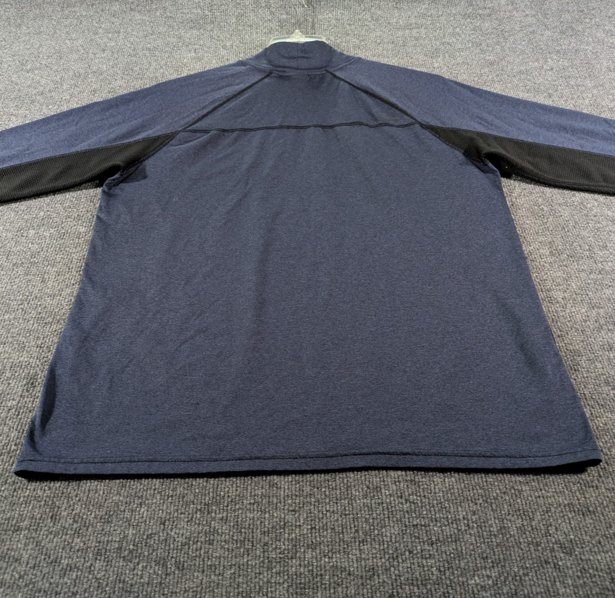 Spyder Active Mock Neck Shirt Mens Large Blue Black Long Sleeve Athletic